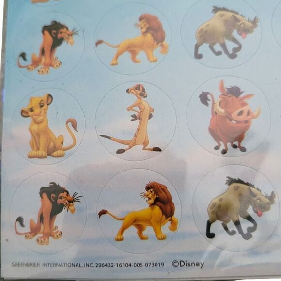 vintage Disney Lion King Sticker Sheets NOS 96 stickers 4 sheets total - Picture 3 of 3